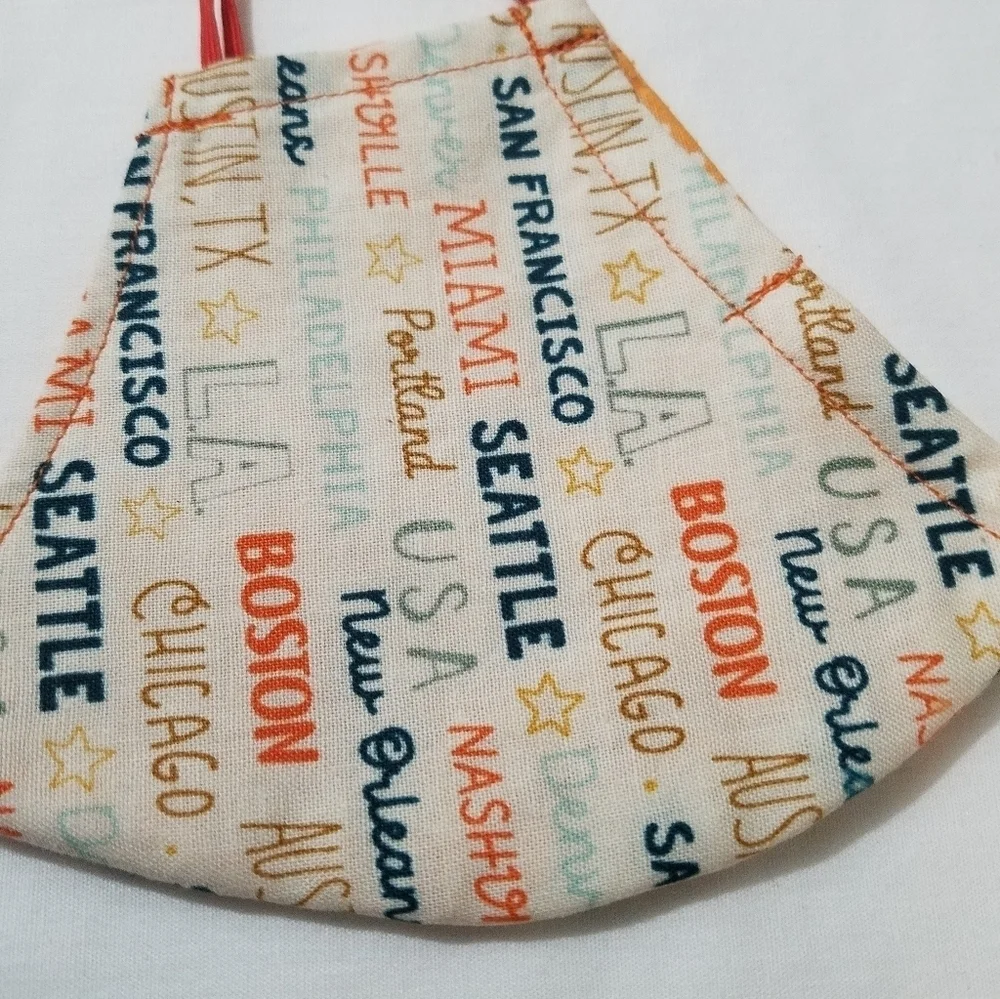 Hand Crafted U.S.A. Cities Reversible Face Mask with Nose Wire